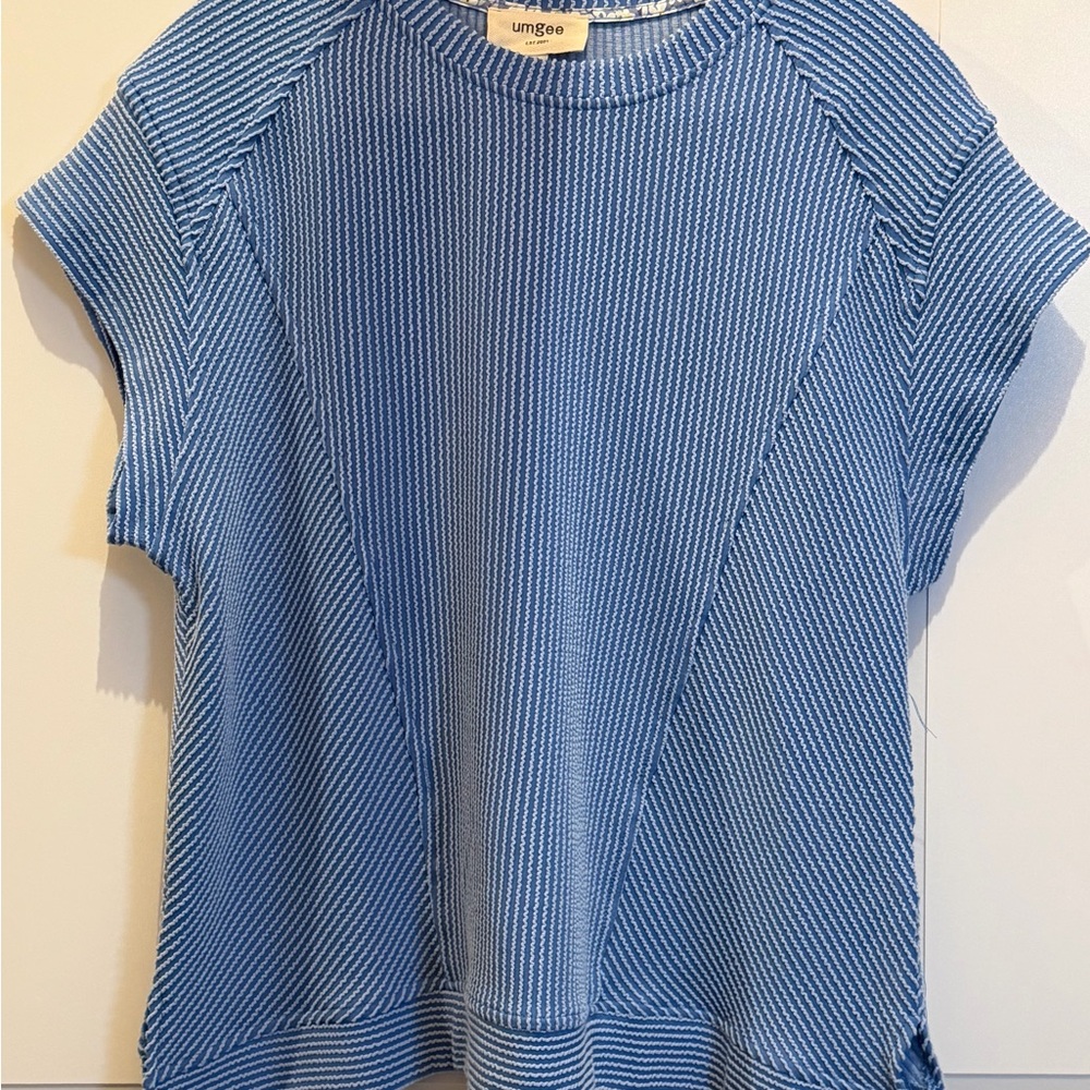 NWOT Women’s Umgee brand Wavy Ribbed Raglan top